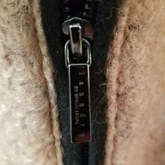 Wool mix color block zip up coat with zipper details - Picture 7 of 12